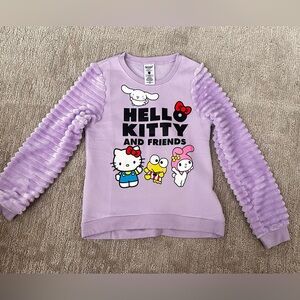 Hello Kitty Lavender Sweatshirt with Textured Sleeves